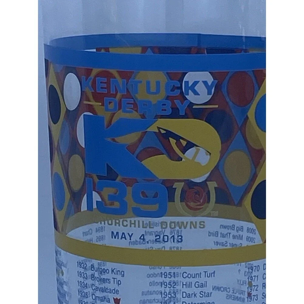Kentucky Derby 139th Souvenir Glass Churchill Downs Horse Racing Cup Geometric
